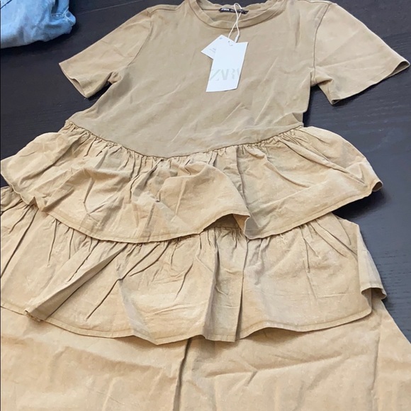 ZARA combination ruffled dress bloggers favorite - Picture 4 of 5